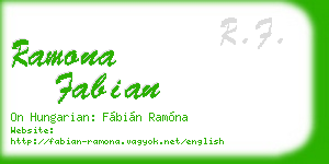 ramona fabian business card