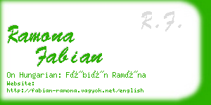 ramona fabian business card